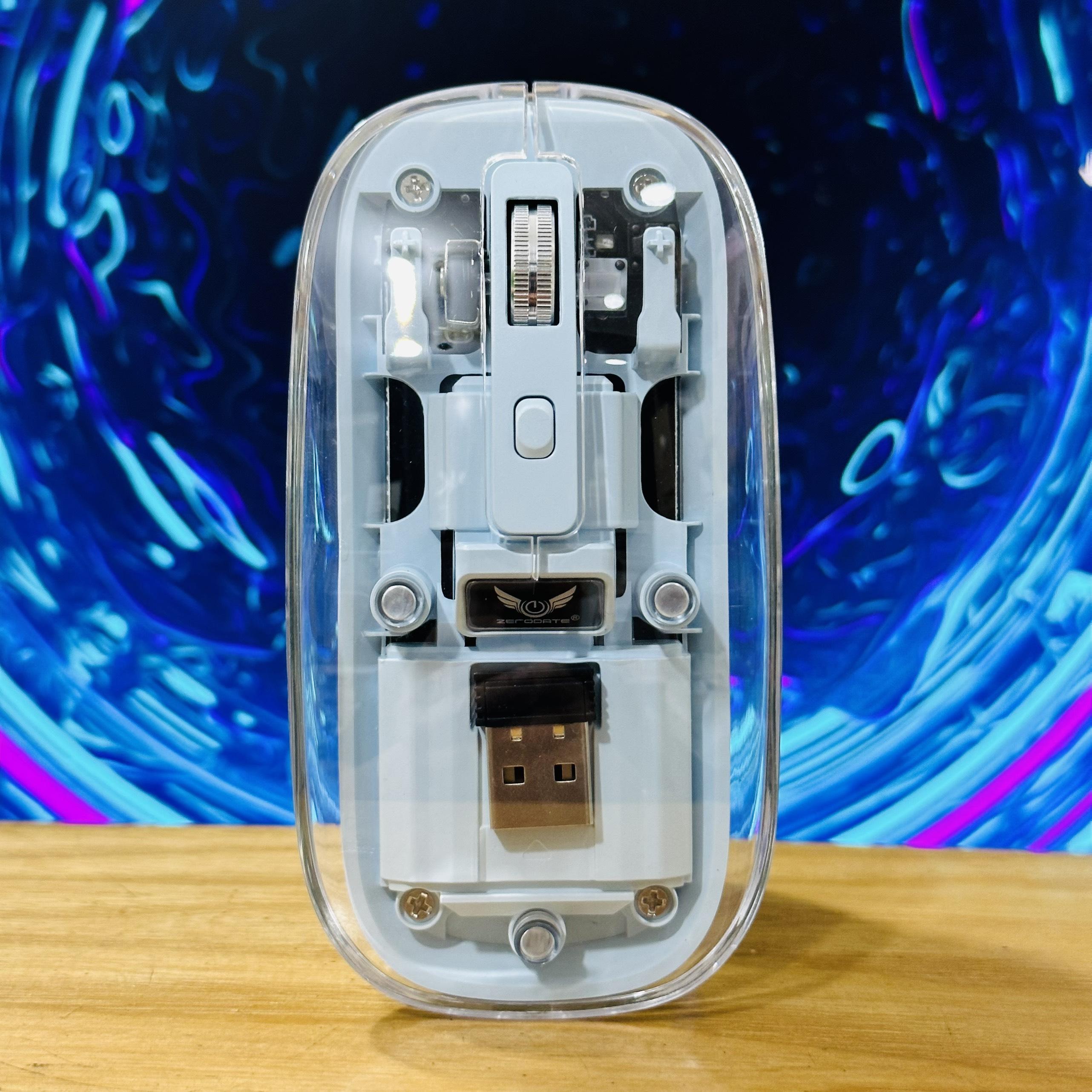 Chuột không dây ZERODATE T7 kết nối 3 thiết bị Bluetooth và USB 2.4G có sạc