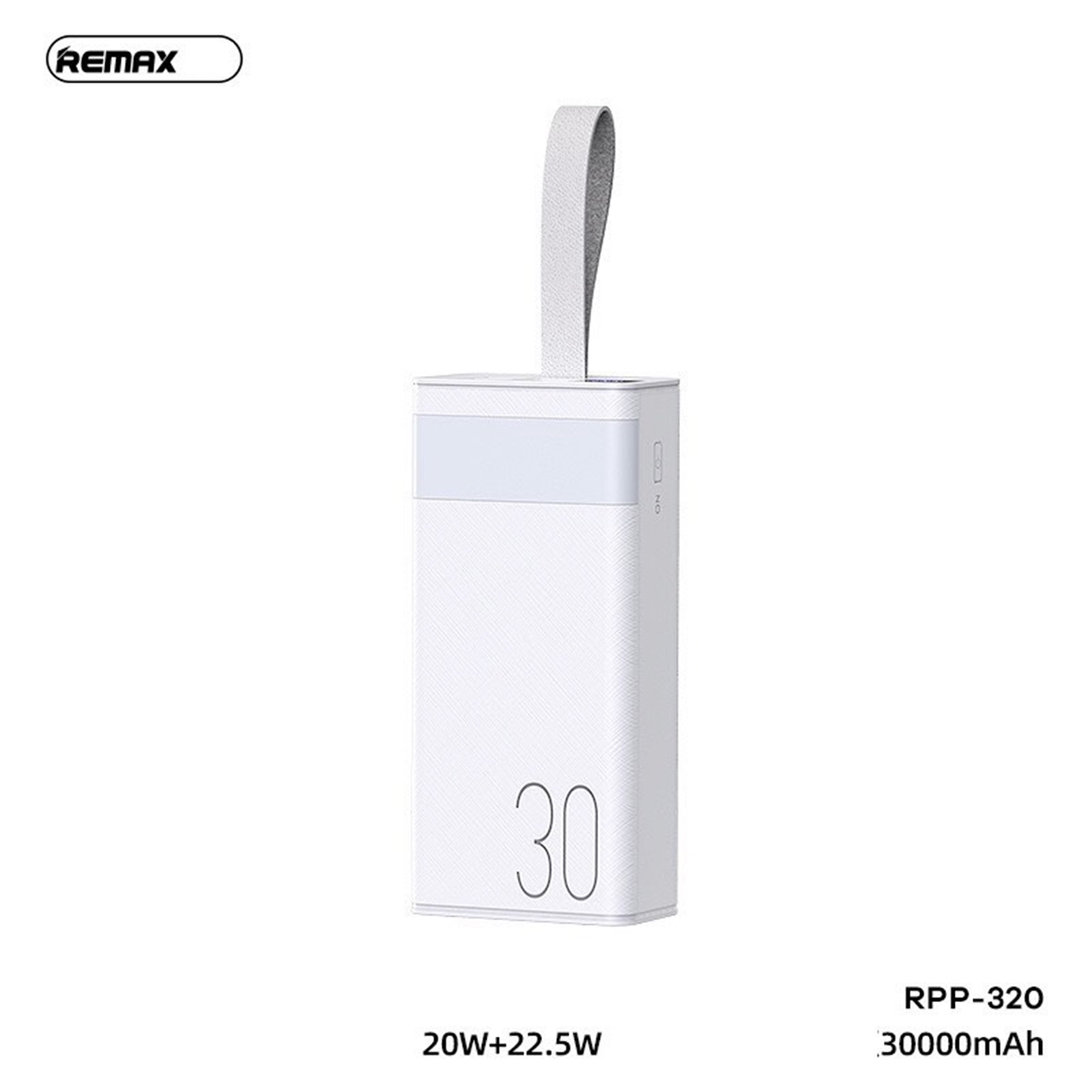 Pin sạc dự phòng 30.000 mah REMAX RPP 320 sạc nhanh ( Mua 1 tặng 1 cáp USB - C )
