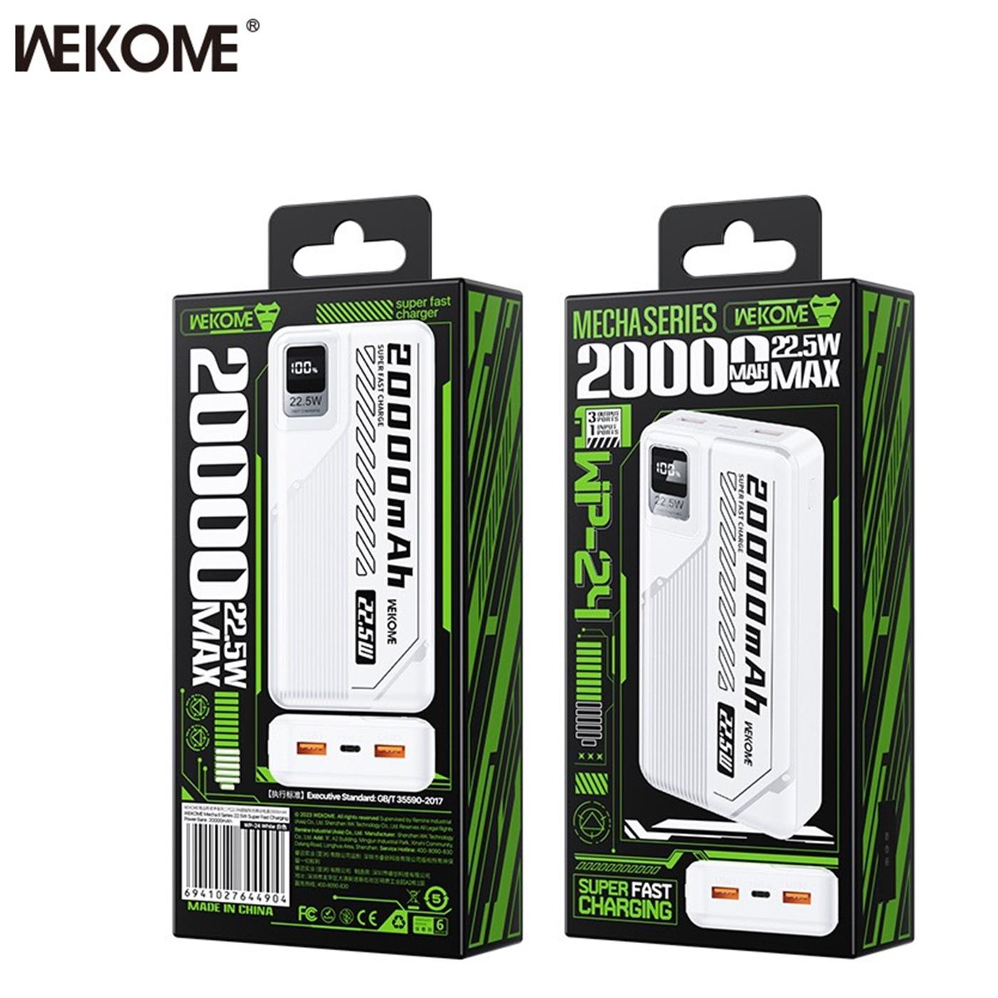 Pin sạc dự phòng Wekome WP-24 20.000 Mah sạc nhanh 22.5w sạc điện thoại Pin Dự Phòng