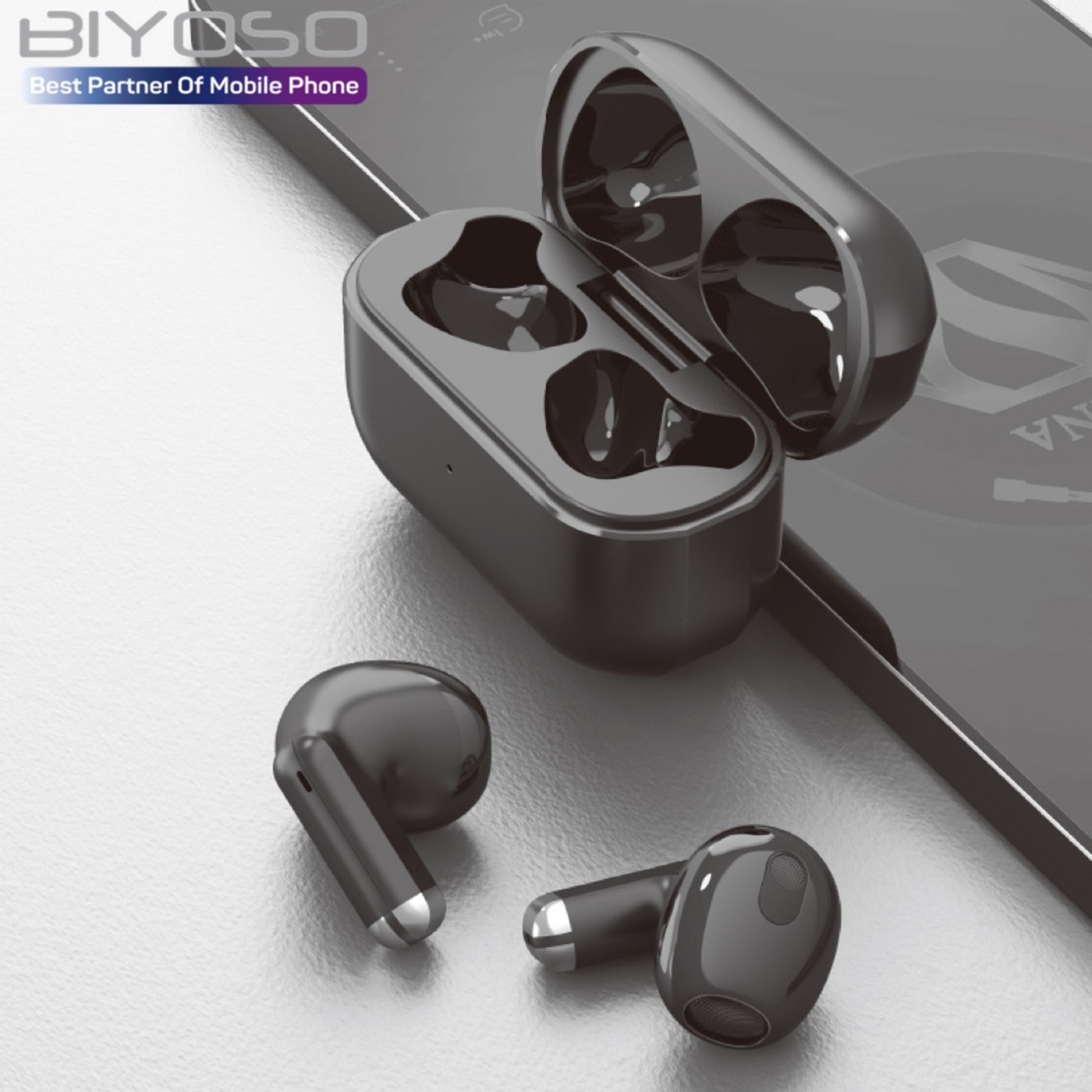 Tai nghe Bluetooth BIYOSO X25 TWS chống ồn vỏ nhôm âm thanh superbass Nhét Tai Nghe Nhạc Earphone