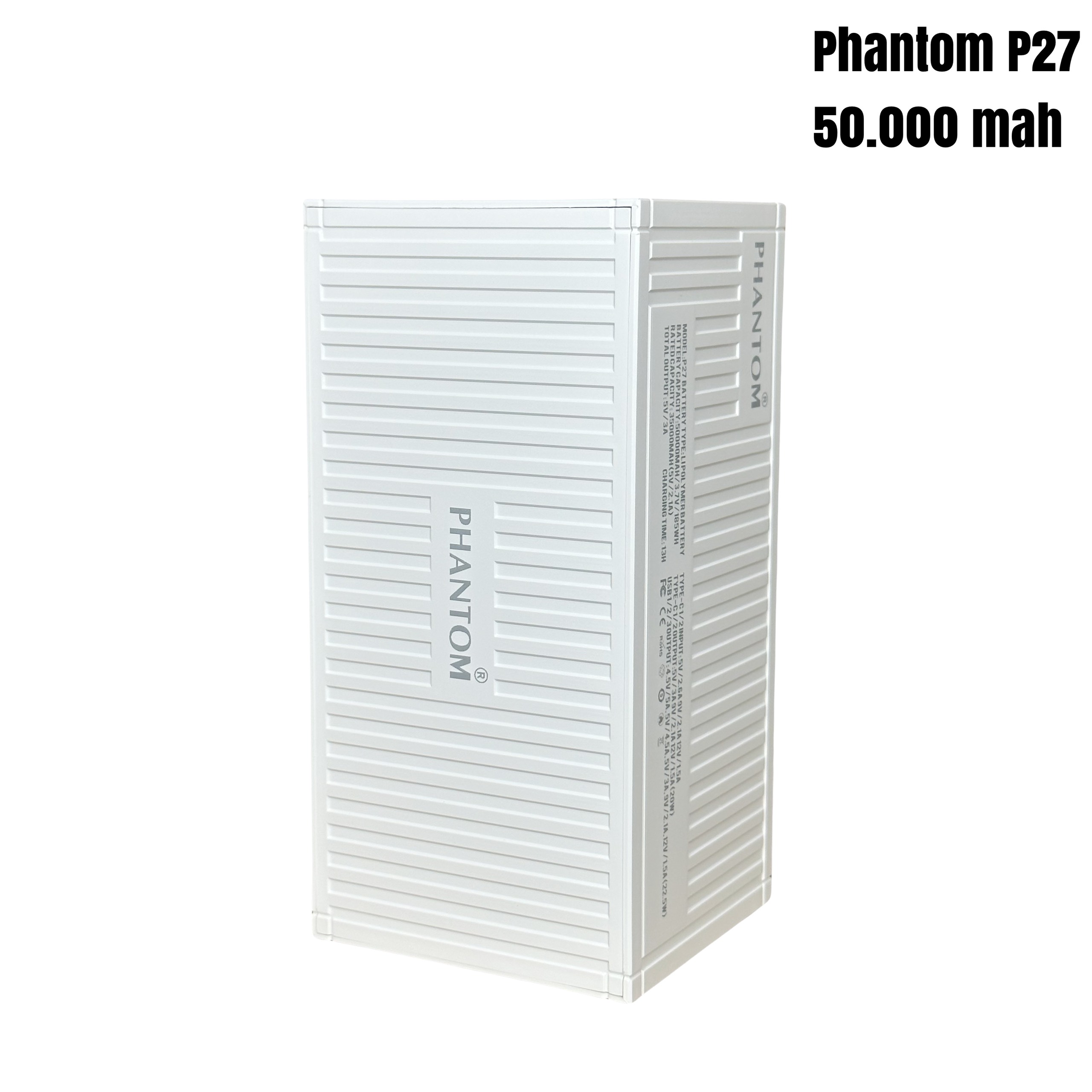 Pin sạc dự phòng PHANTOM P27 - 50000 mah sạc nhanh 22.5w - 20w PD