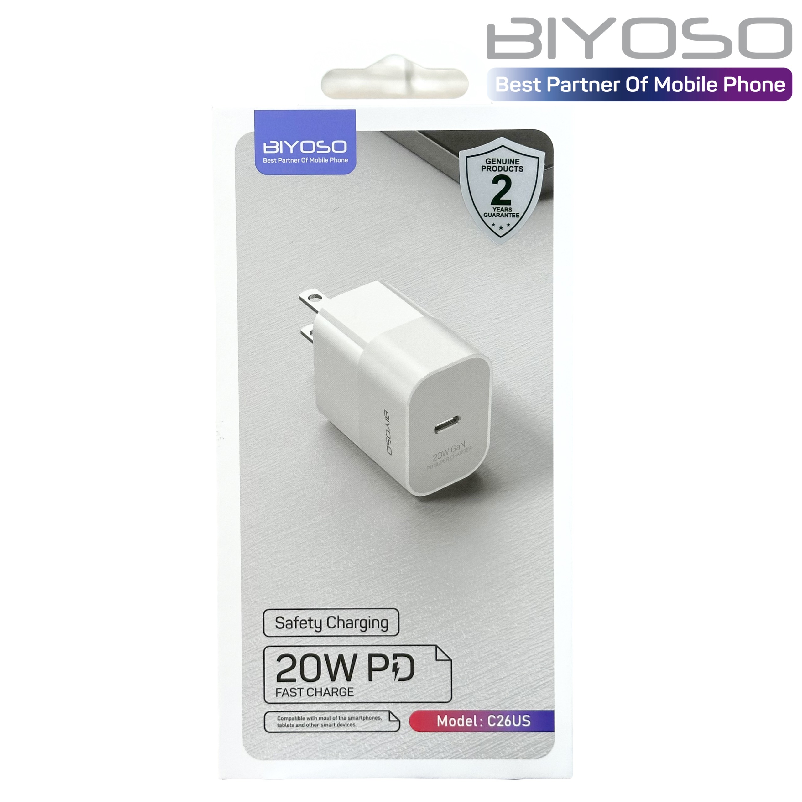 Bộ sạc nhanh 20w PD GaN BIYOSO và cáp Pisen C - L sạc nhanh Phụ Kiện