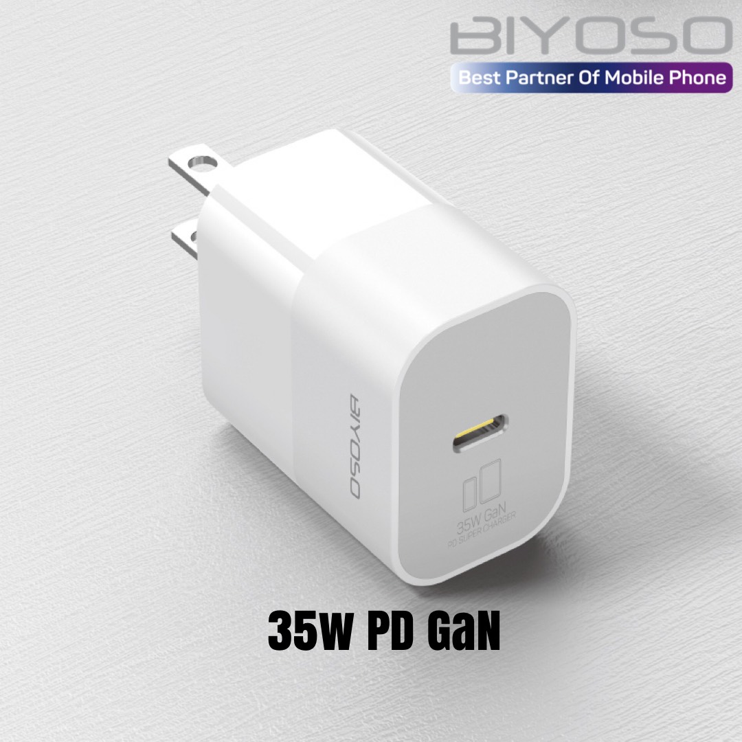 Bộ sạc nhanh BIYOSO 35W GaN  C - C gồm cốc và cáp dùng sạc điện thoại các dòng Phụ Kiện