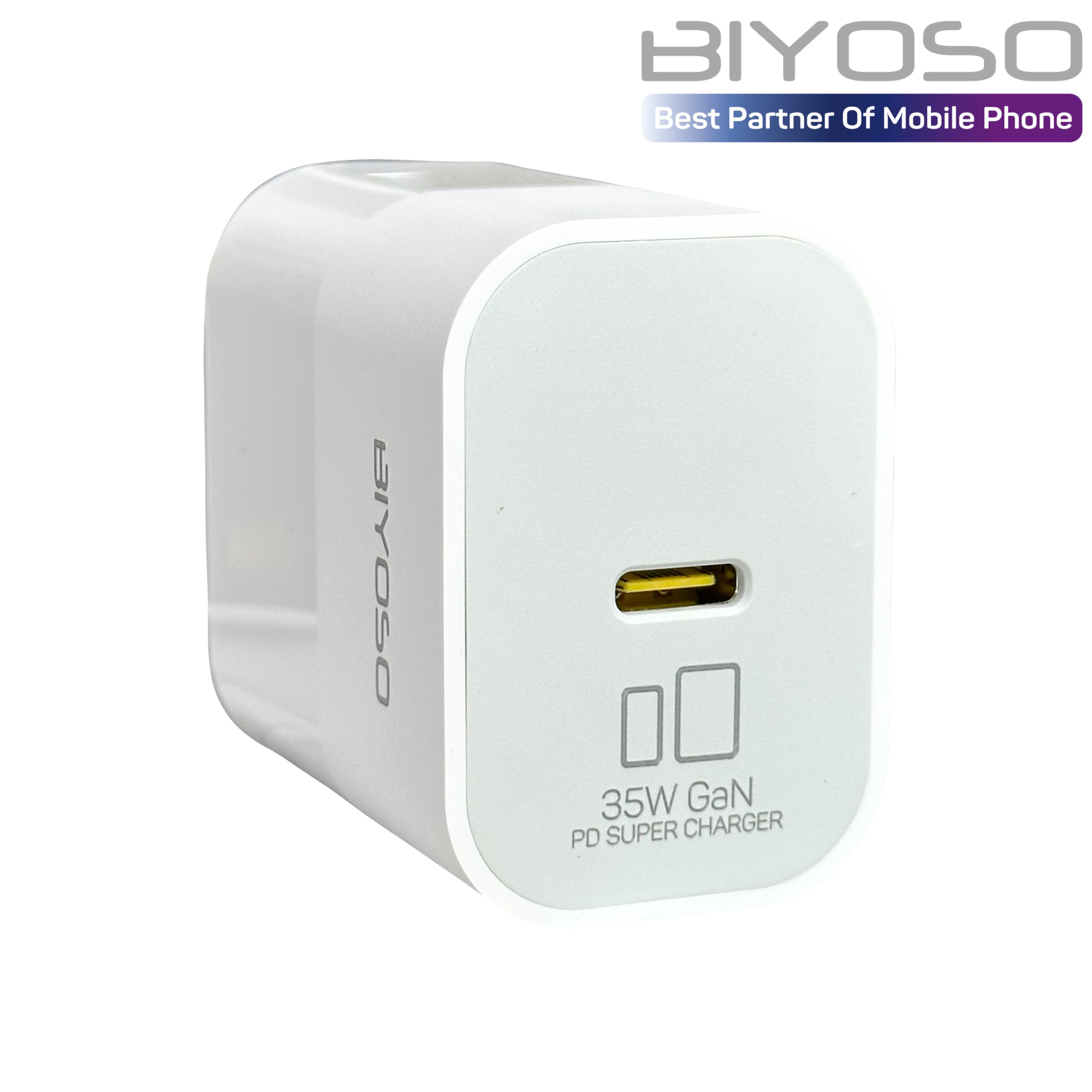 Bộ sạc nhanh BIYOSO 35W GaN  C - C gồm cốc và cáp dùng sạc điện thoại các dòng Phụ Kiện