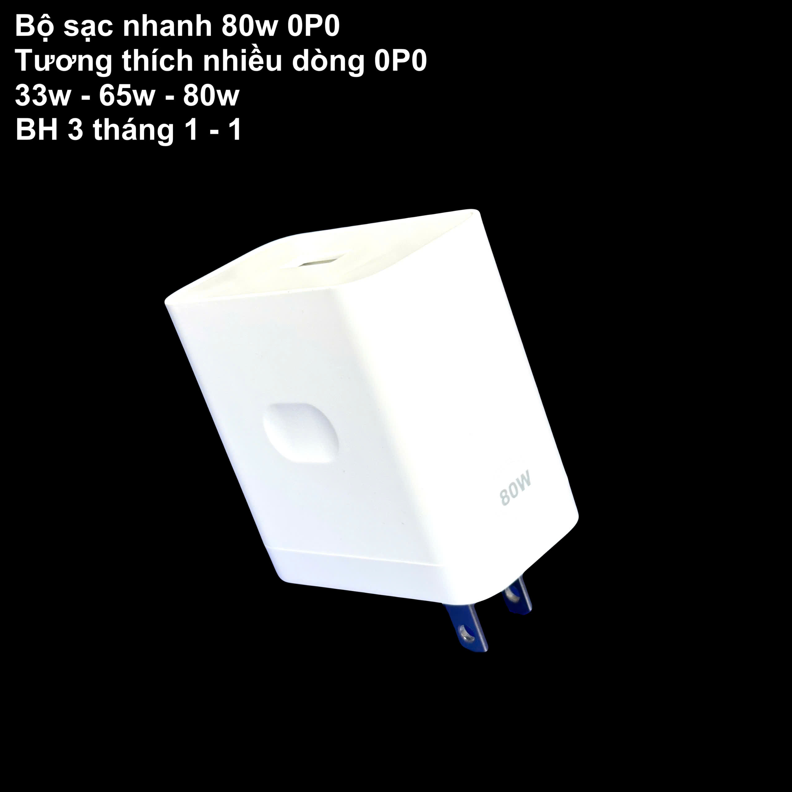 Bộ cốc cáp sạc nhanh 80W USB - C cho các dòng 0P0 có hỗ trợ sạc nhanh phụ kiện sạc điện thoại Phone