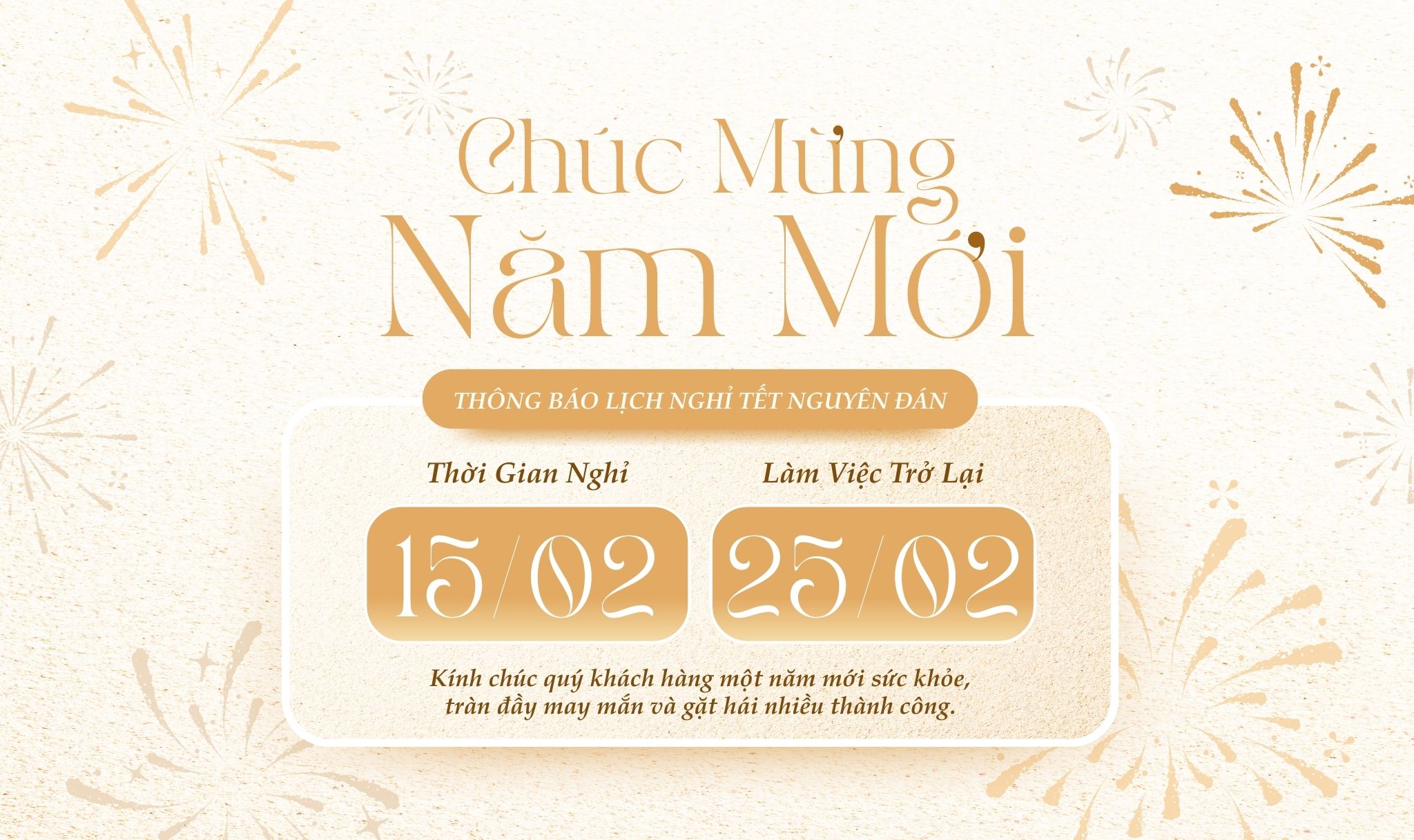 THÔNG BÁO LỊCH NGHỈ TẾT NGUYÊN ĐÁN 2026