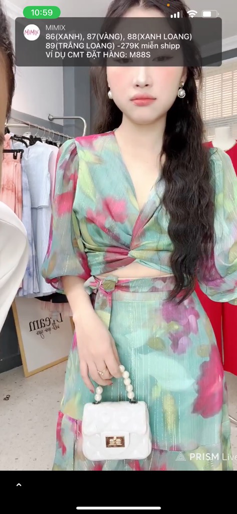 Set Váy Hoa Áo Đắp Chéo Mix Chân Váy Dáng Dài Xòe Đi Biển MIMIX - FC6