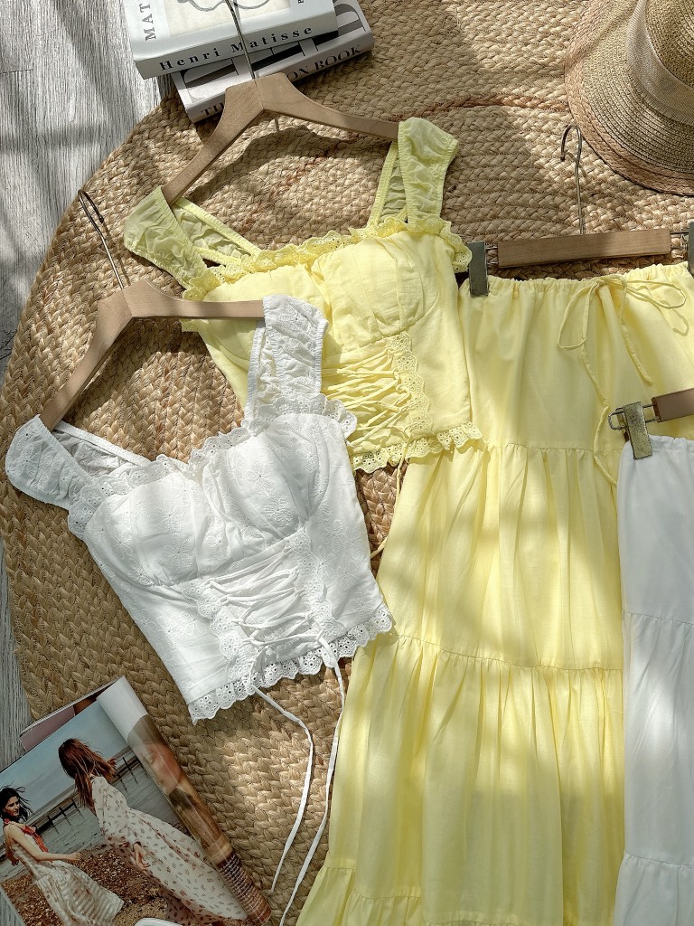 FR0 - set boi áo thêu cv rút tầng