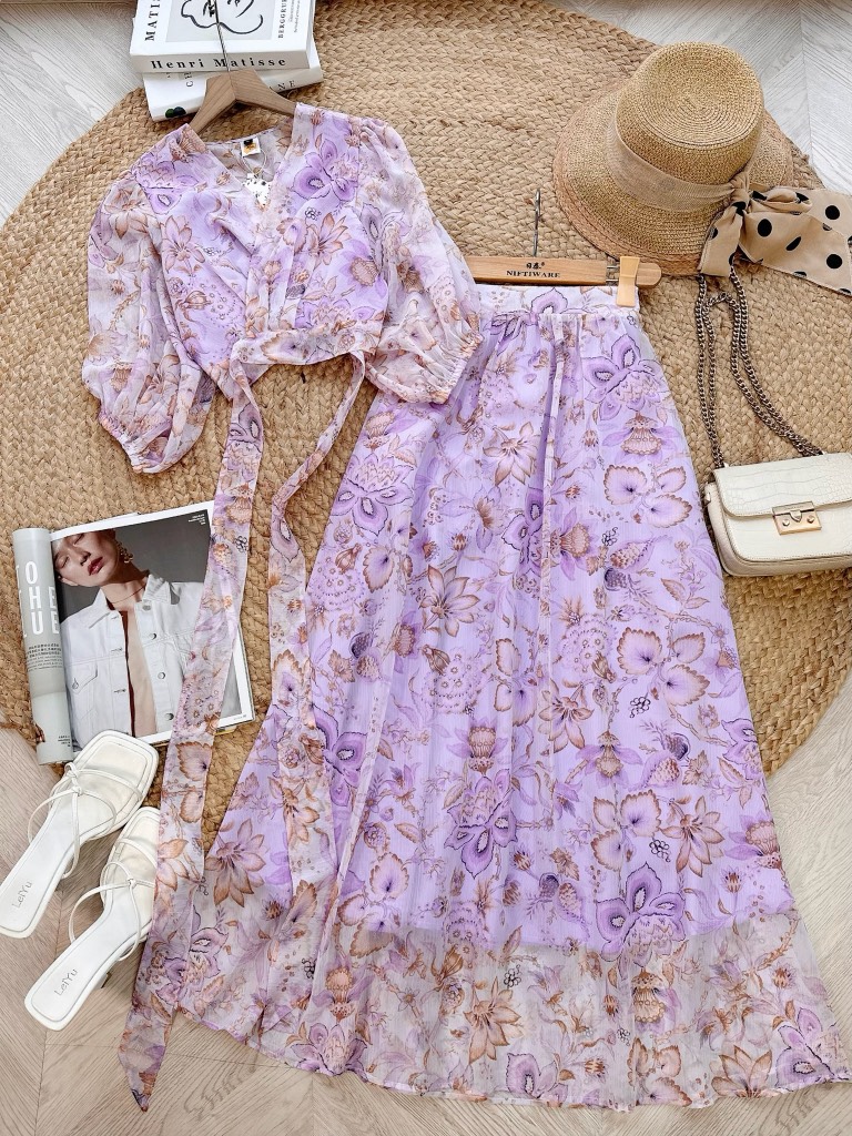 FQ4 - Set Áo Đắp Chéo Mix CV Xòe MIMIX