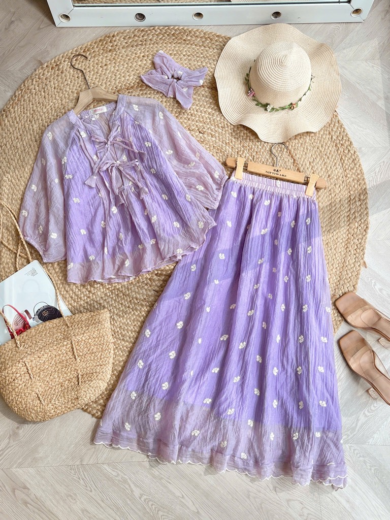 FR2- SET THÊU TAY LỠ NƠ CHUÔNG