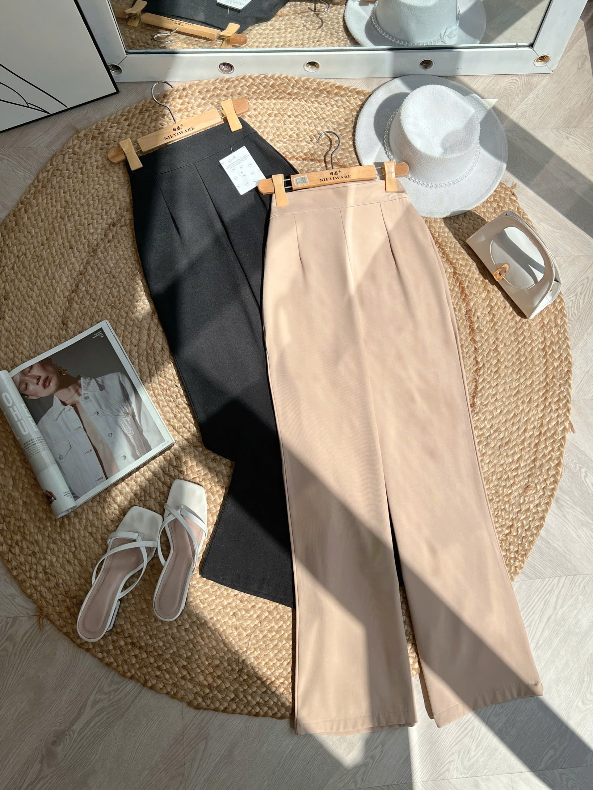 FR3-Quần Trơn Nữ Ống Rộng Đi Làm MIMIX