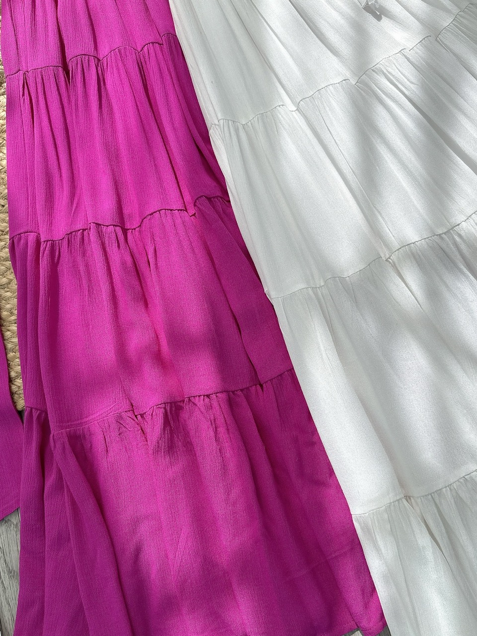 Set Váy Nữ Áo Yếm Mix Chân Váy Smocking Eo Dáng Dài Chất Xô Gân Đi Biển MIMIX - FF9