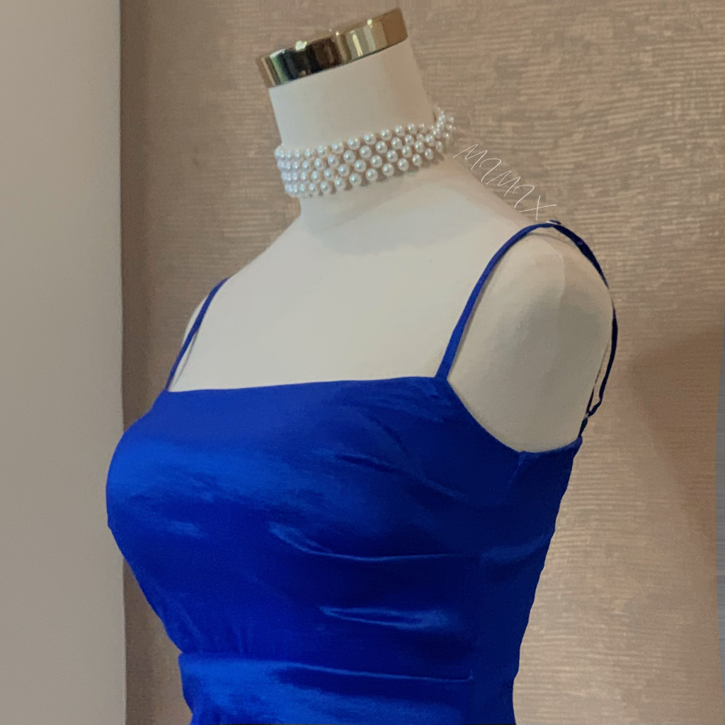 Đầm Body Tiệc Trơn 2 Dây Xếp Ly Eo Vạt Xẻ Chất Tapfa Co Dãn Đi Tiệc MIMIX - DK0