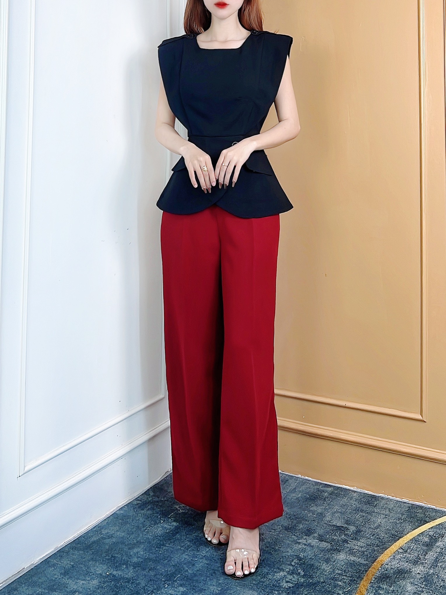 Áo Peplum Trơn Cổ Tròn Vạt Xẻ Chất Tuyết Mưa Đi Làm Đi Chơi MIMIX - CP2