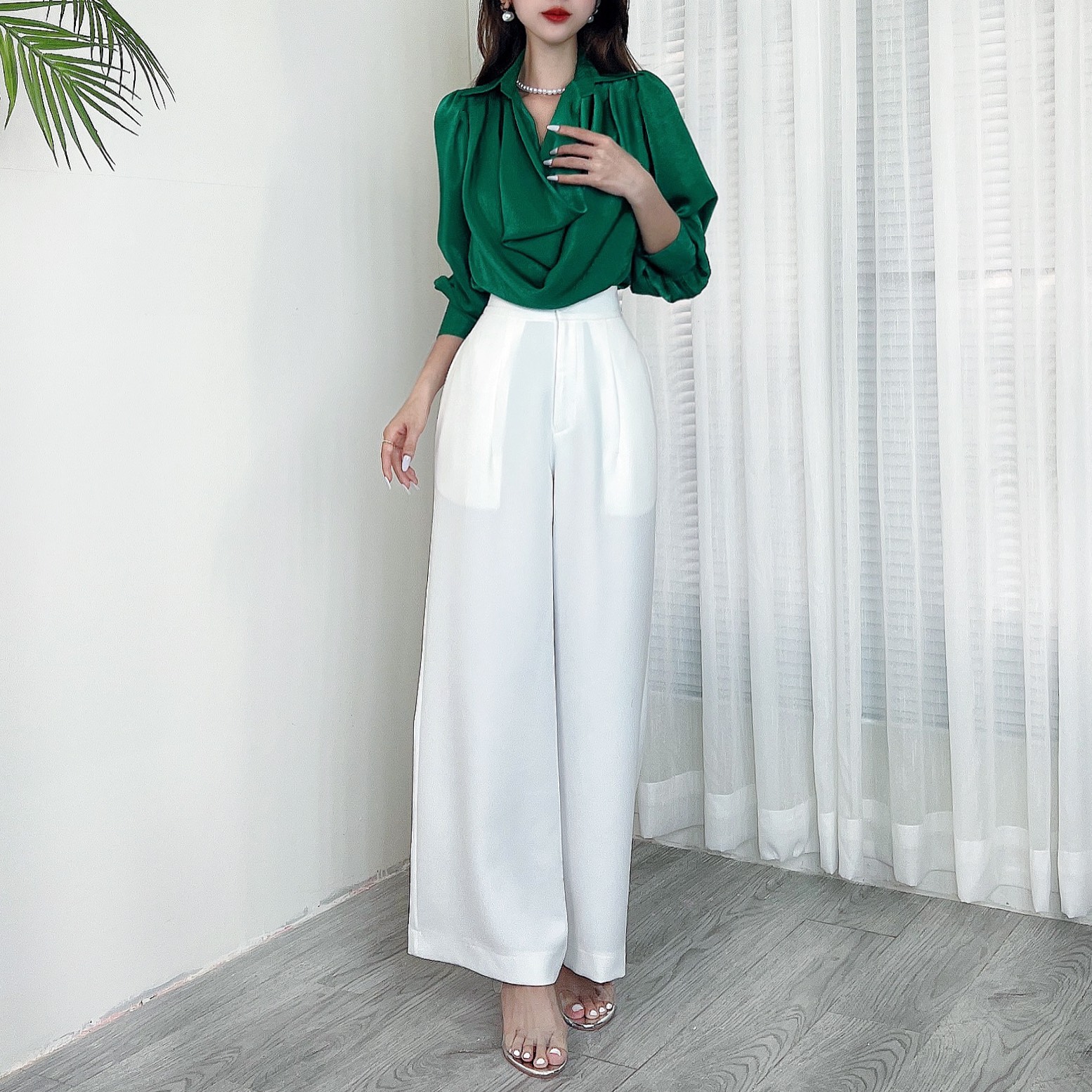 Quần Suông Dáng Dài Có Nút Cài Đi Làm Đi Chơi Đi Tiệc MIMIX - CW1