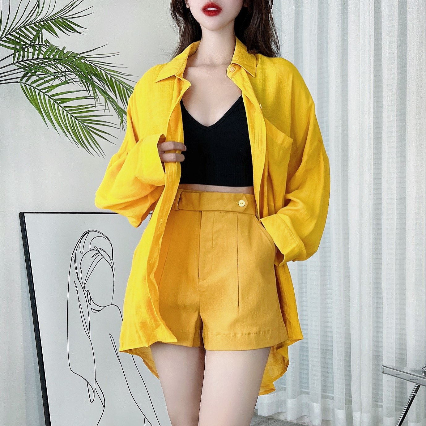 Áo Khoác Sơ Mi Trơn Form Rộng Chất Tơ Gân Thời Trang Đi Biển MIMIX - BY5