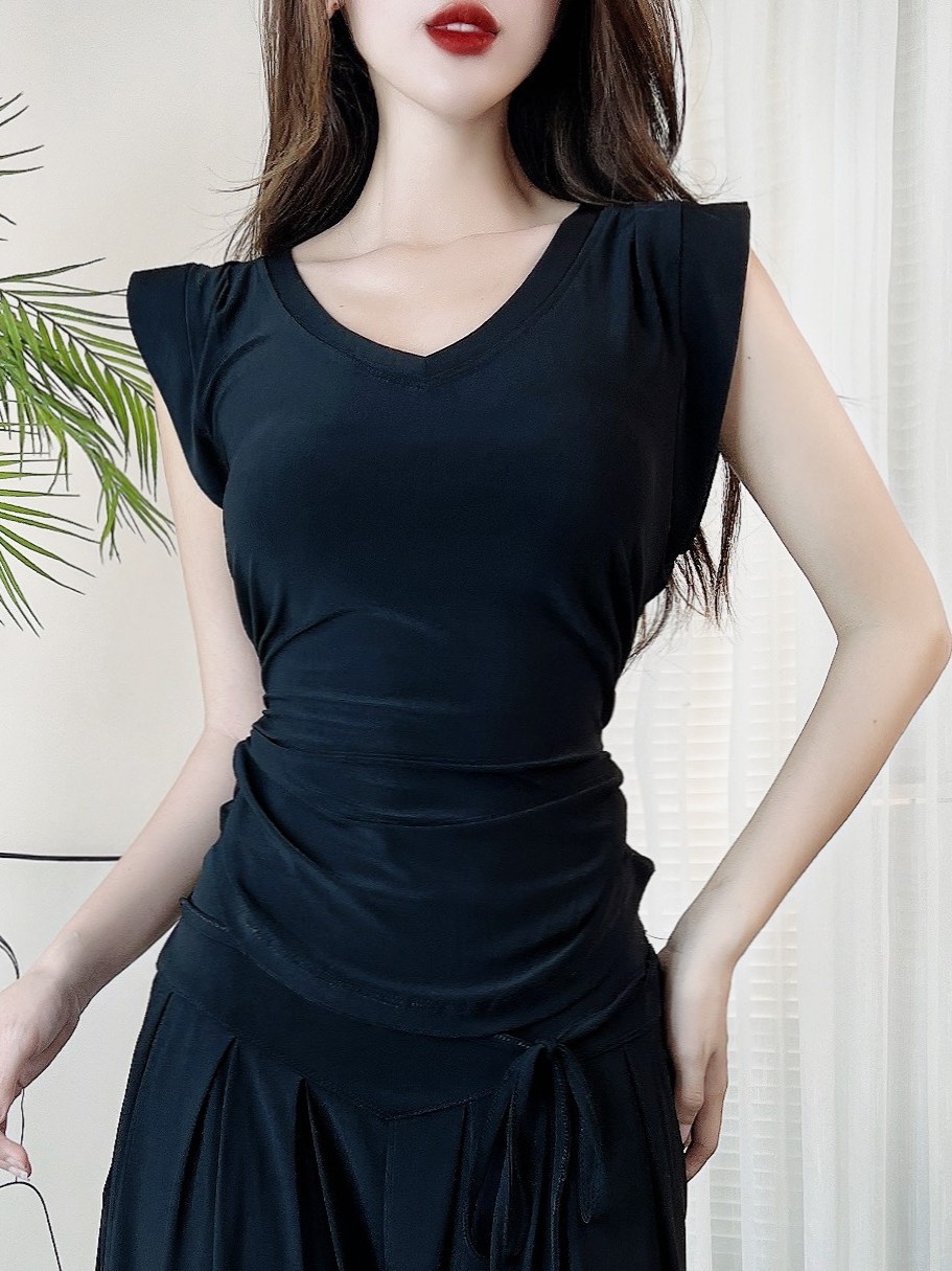 Áo Kiểu Nữ Trơn Cổ V Tay Ngắn Có Rút Dây Eo Chất Thun Vân Mịn QC Đi Du Lịch MIMIX - DS2