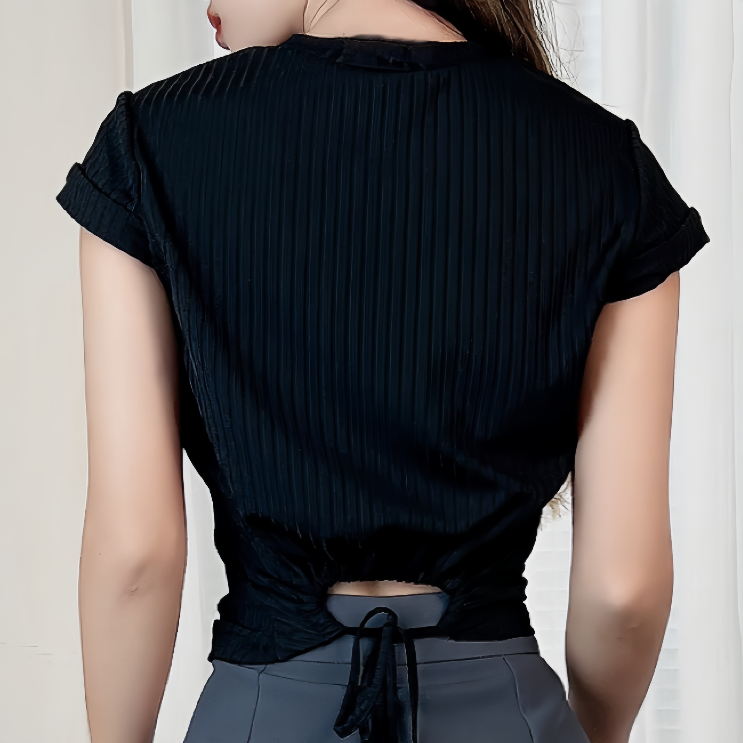 Áo Thun Nữ Trơn Cổ Tròn Tay Ngắn Có Cột Eo Chất Thun Đũa Đi Du Lịch MIMIX - DL2