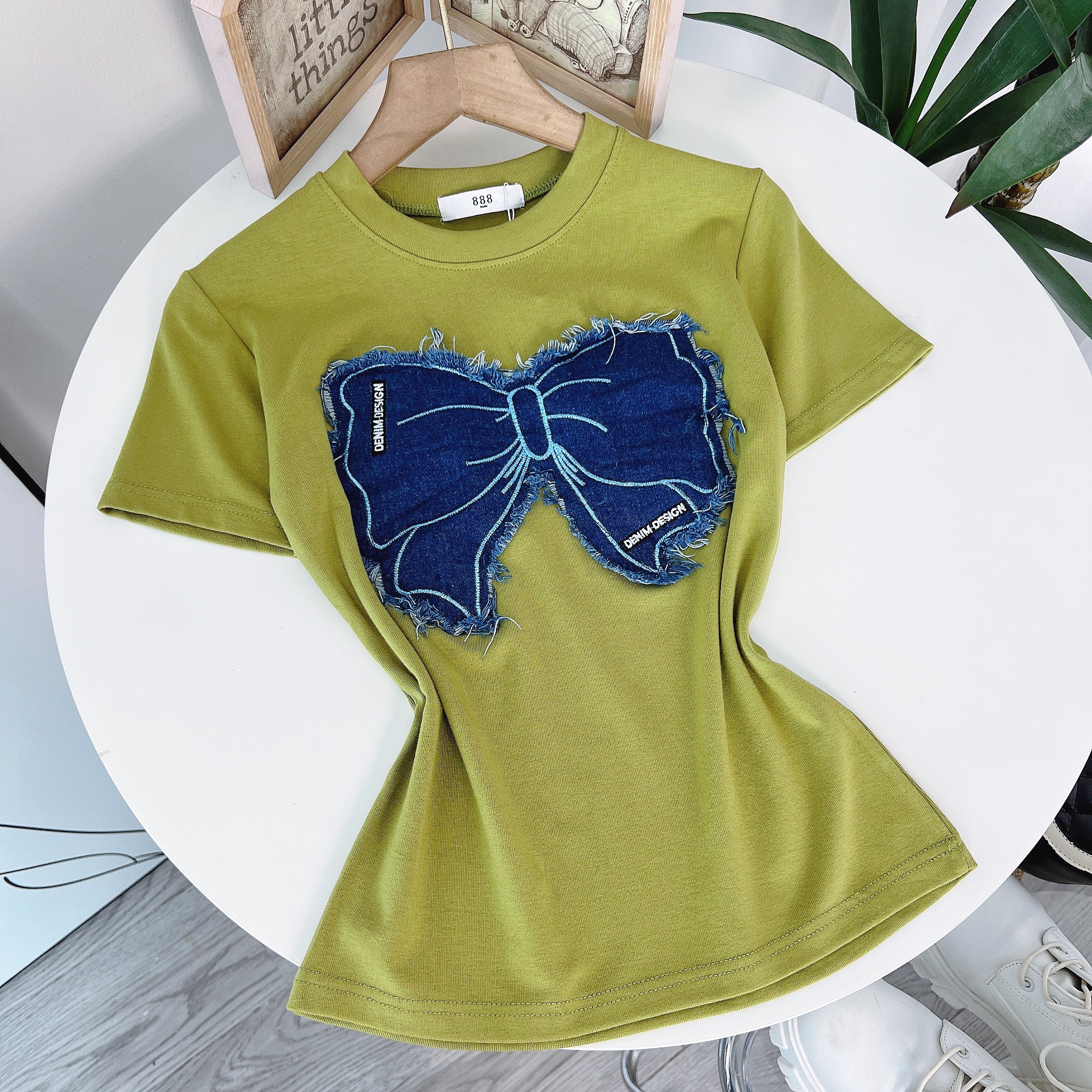 Áo Thun Baby Tee Cổ Tròn Tay Ngắn Họa Tiết Nơ Chất Thun Cotton Đi Du Lịch MIMIX - DN4