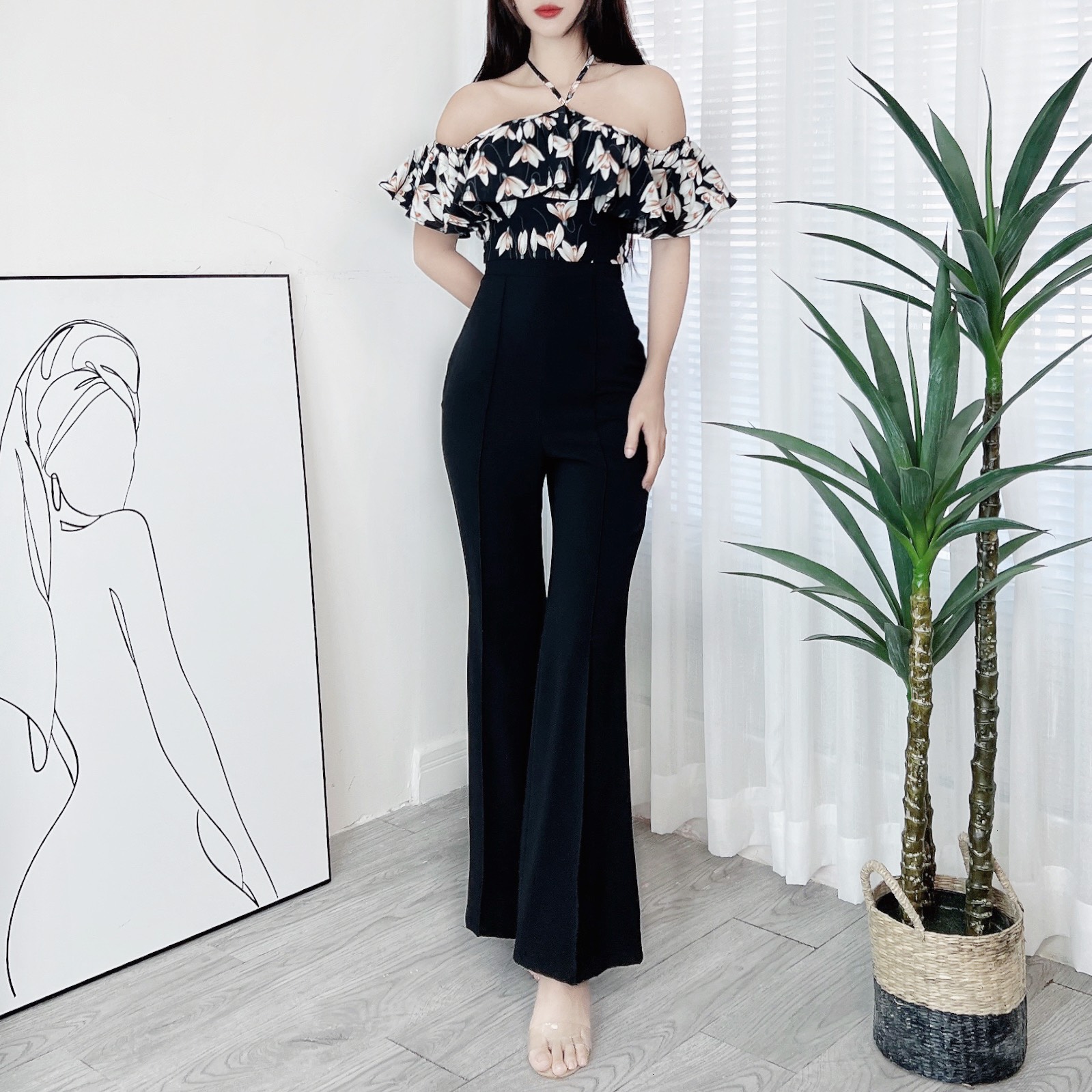 Quần Ống Loe Nữ Trơn Cạp Cao Dáng Dài Chất Chéo Win Công Sở MIMIX - DS4