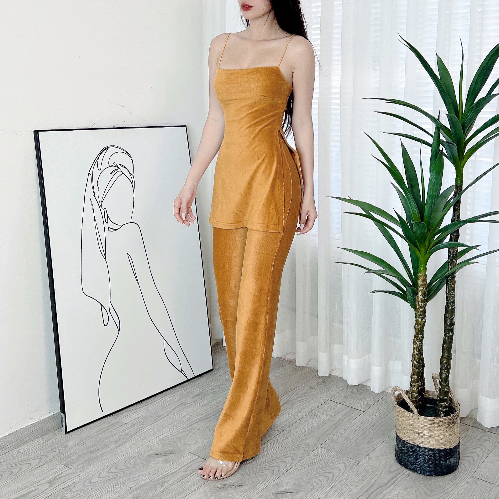 Quần Trơn Nữ Ống Loe Dáng Dài Chất Nhung Đi Làm Đi Chơi MIMIX - DV0