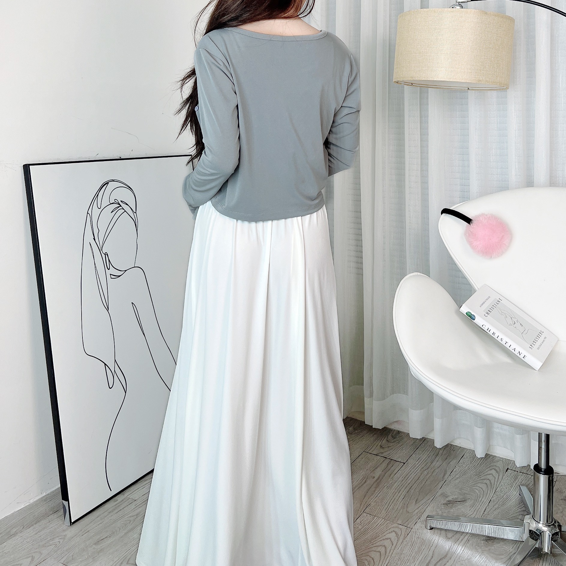 Set Bộ Nữ 3 Món Áo 2 Dây Bún, Chân Váy Dáng Xòe Kèm Áo Khoác Chất Thun Dẻo Đi Du Lịch MIMIX - EA7