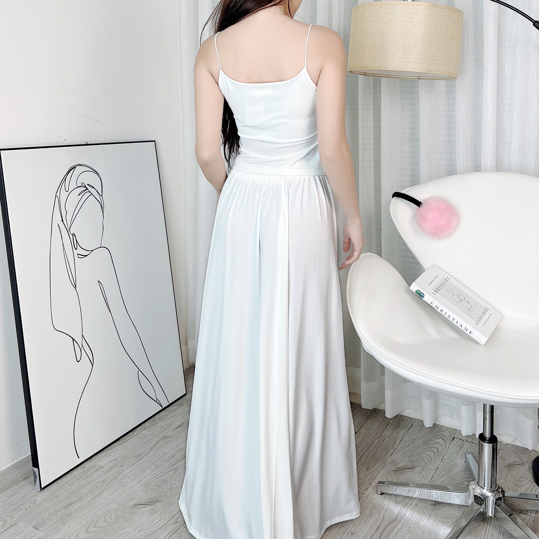 Set Bộ Nữ 3 Món Áo 2 Dây Bún, Chân Váy Dáng Xòe Kèm Áo Khoác Chất Thun Dẻo Đi Du Lịch MIMIX - EA7