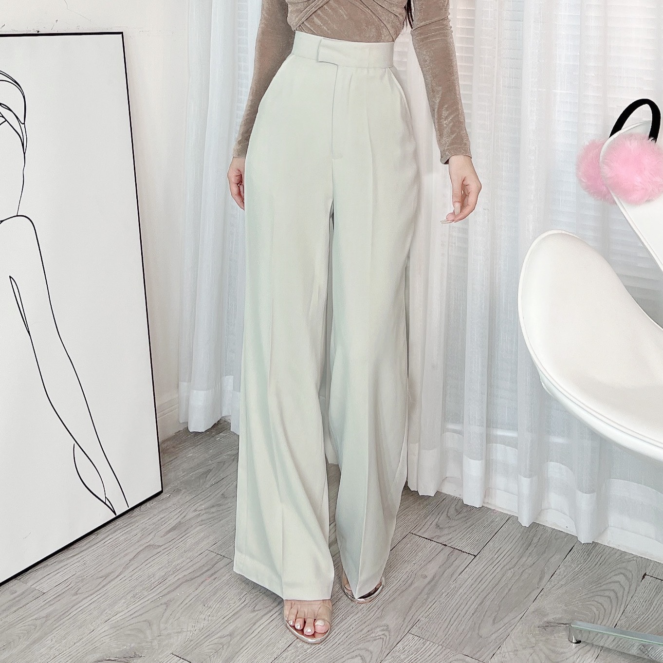 Quần Tây Dáng Dài Ống Suông Chất Siêu Len Hàn Đi Làm Đi Chơi MIMIX - CA4