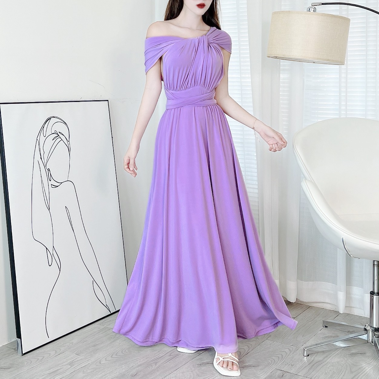 Đầm Maxi Yếm Xẻ Tà Cut Out Lưng Chất Thun Lạnh Dẻo Đi Tiệc Đi Tiệc Đi Biển MIMIX - DV1