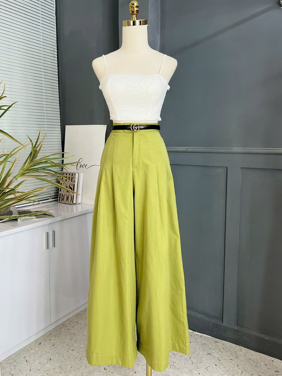 Quần Kaki Trơn Nữ Xếp Ly Ống Rộng Chất Kaki Mền Đi Tiệc Đi Làm MIMIX - ES1