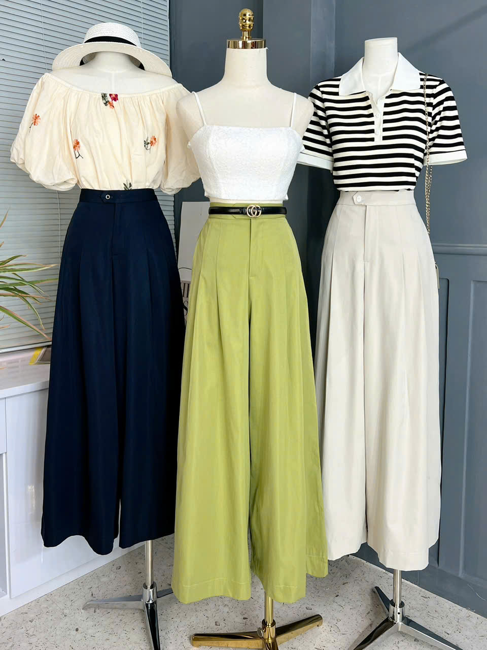 Quần Kaki Trơn Nữ Xếp Ly Ống Rộng Chất Kaki Mền Đi Tiệc Đi Làm MIMIX - ES1