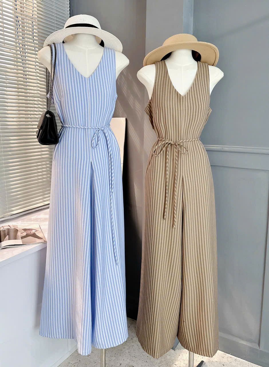 Jumpsuit Nữ Dáng Dài Giả Váy Chất Boi Mềm Đan Xương Cá Đi Biển MIMIX - EQ9