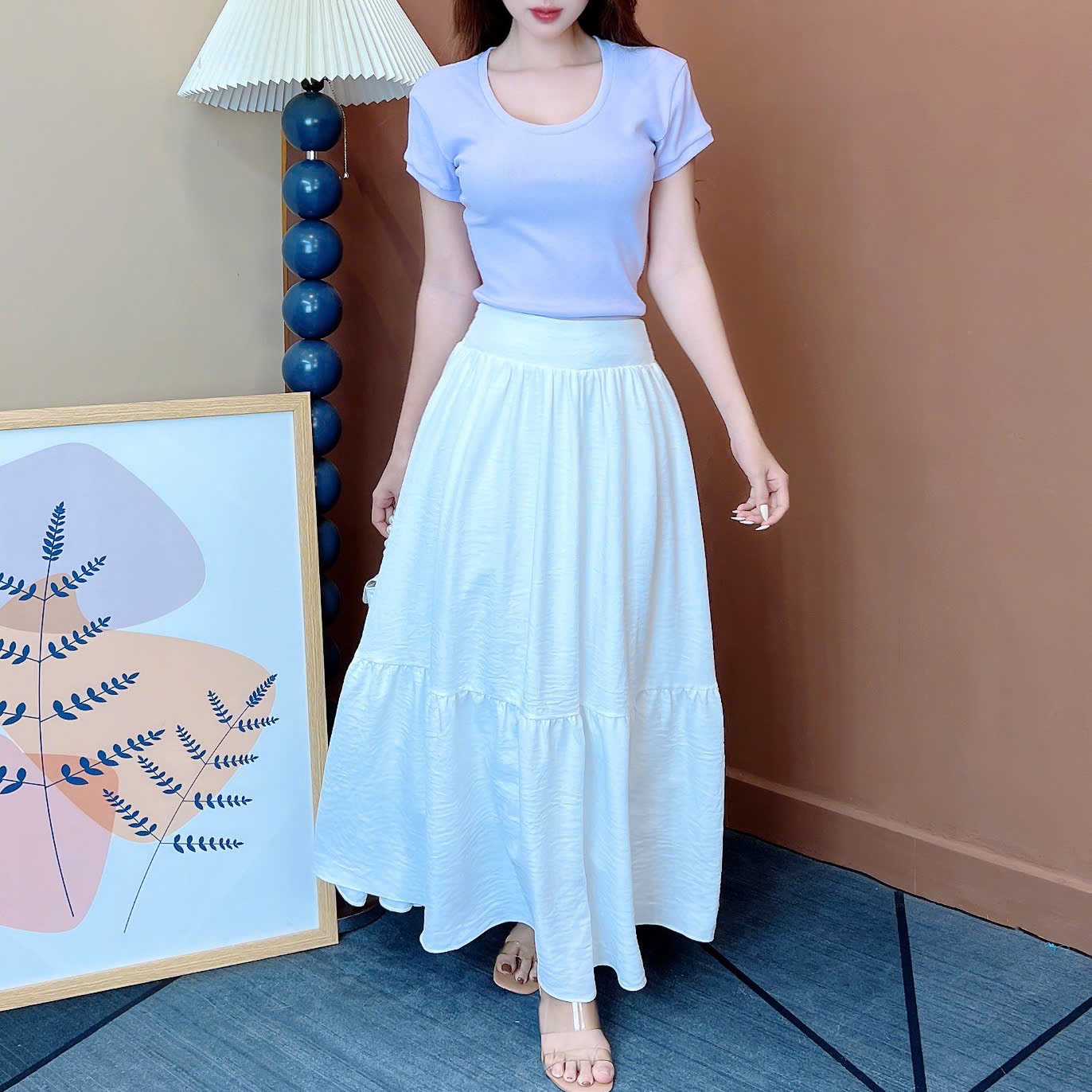 Áo Thun Nữ Len Tăm Cổ Tròn Tay Ngắn Chất Thun Borip Thỏ Quảng Châu Đi Du Lịch MIMIX - EH7