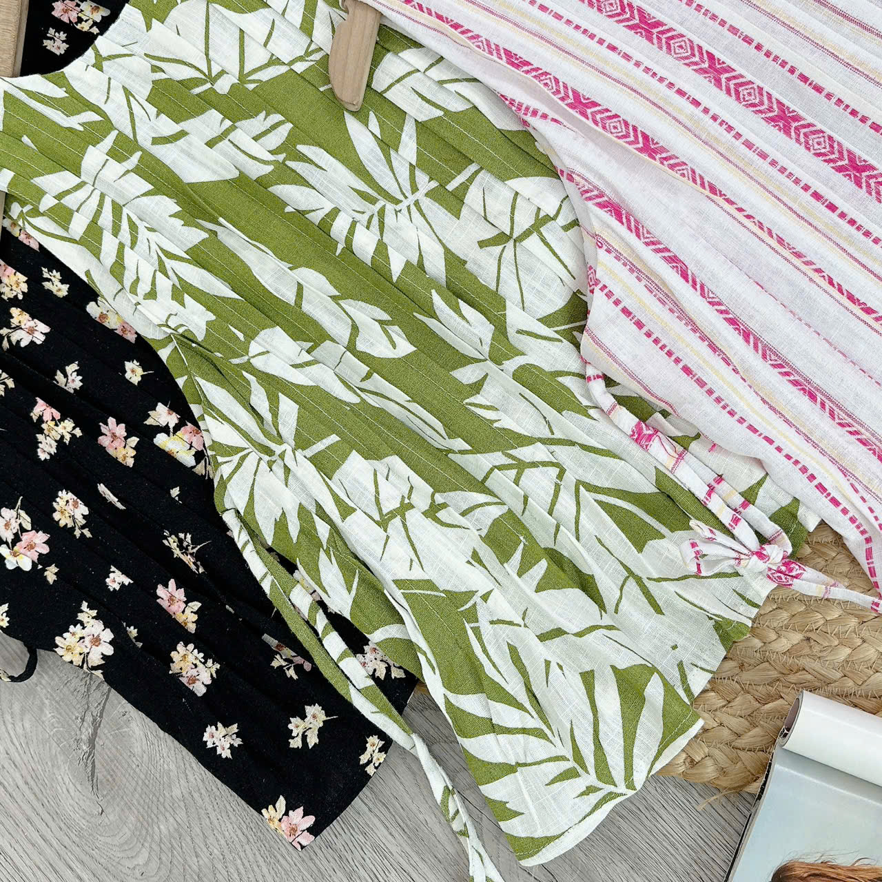 Set Váy Nữ Áo Sát Nách Nơ Đôi Mix Chân Váy Đuôi Cá Dáng Dài Chất Linen Gân Đi Biển MIMIX - FA0