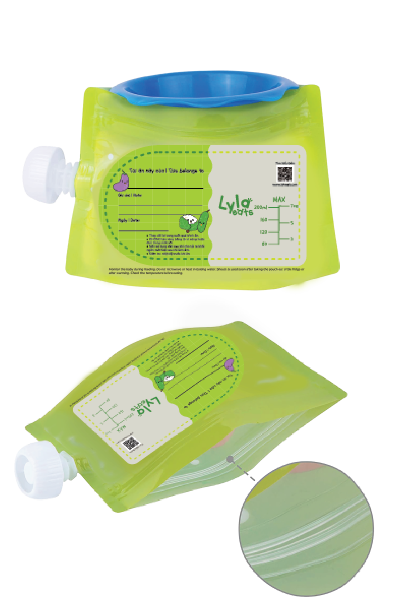 Set 6 Túi Trữ Đồ Ăn Dặm Tái Sử Dụng