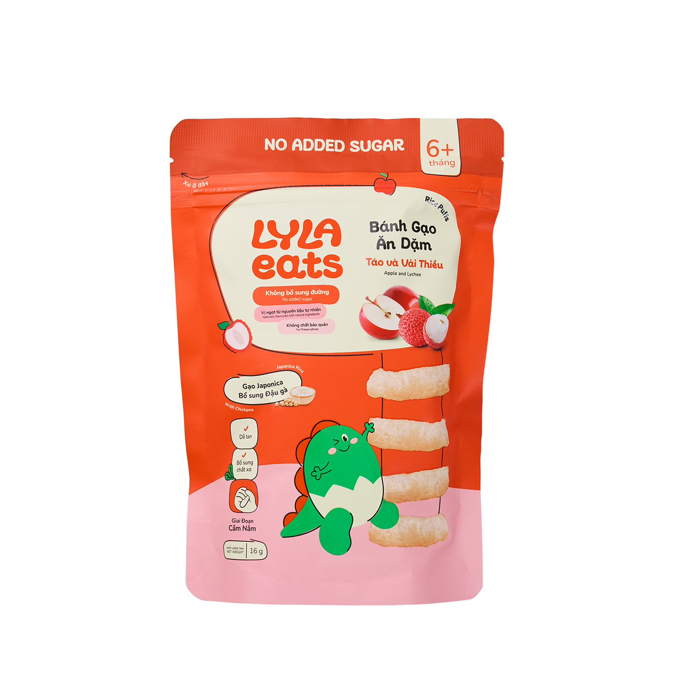 Bánh Gạo Ăn Dặm 6m+                     Táo + Vải Thiều