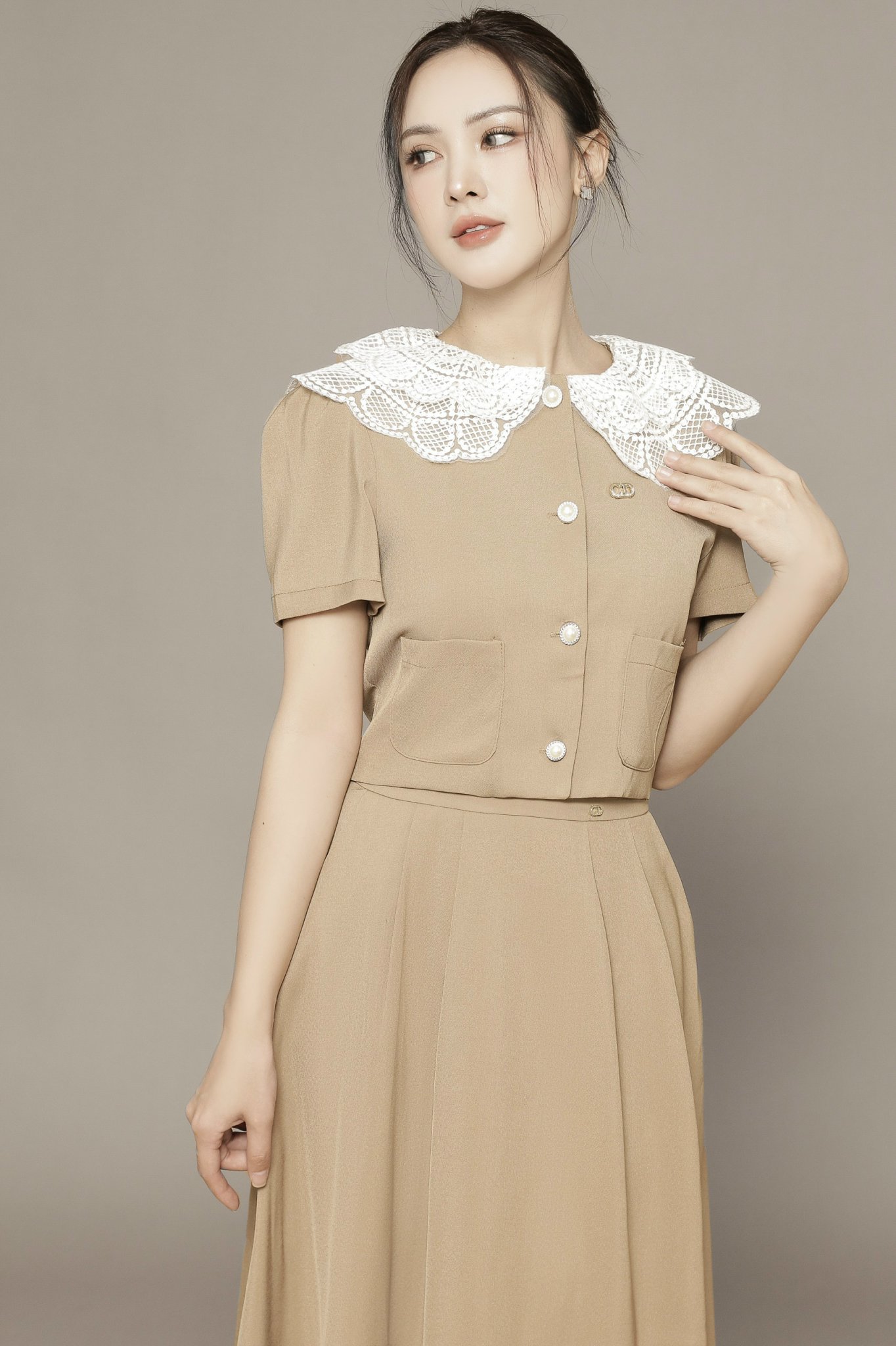 Set Chân Váy Dài Kết Hợp Áo Croptop