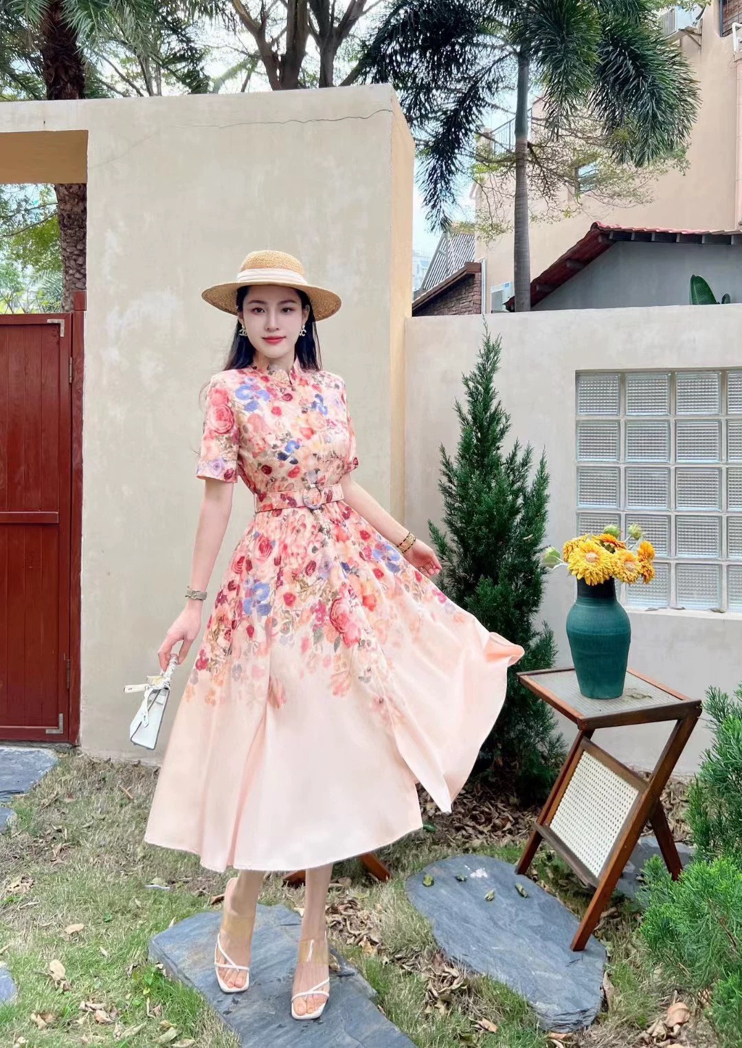 Đầm Sơ Mi Hoa Hồng QC CC