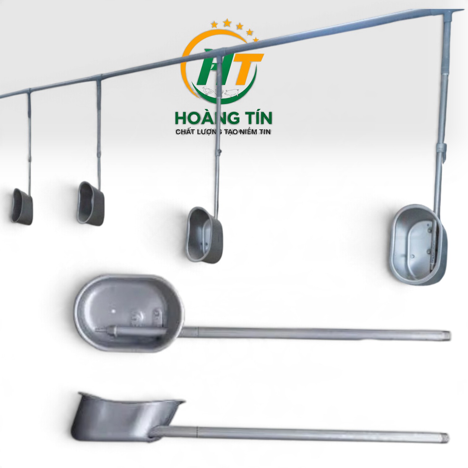 Bộ chén uống nước heo thịt  tự động inox