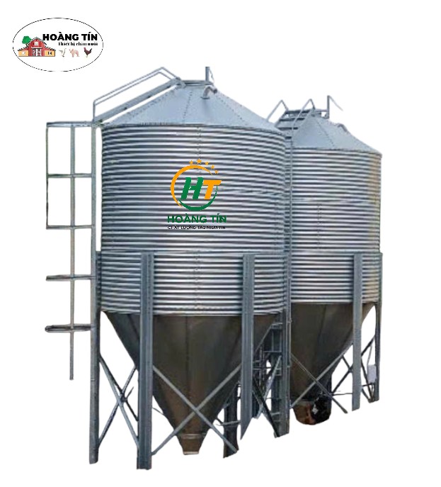 BỒN SILO CHỨA CÁM 14 TẤN TÔN MẠ KẼM CẤP CÁM TỰ ĐỘNG CHO TRANG TRẠI HEO GÀ VỊT