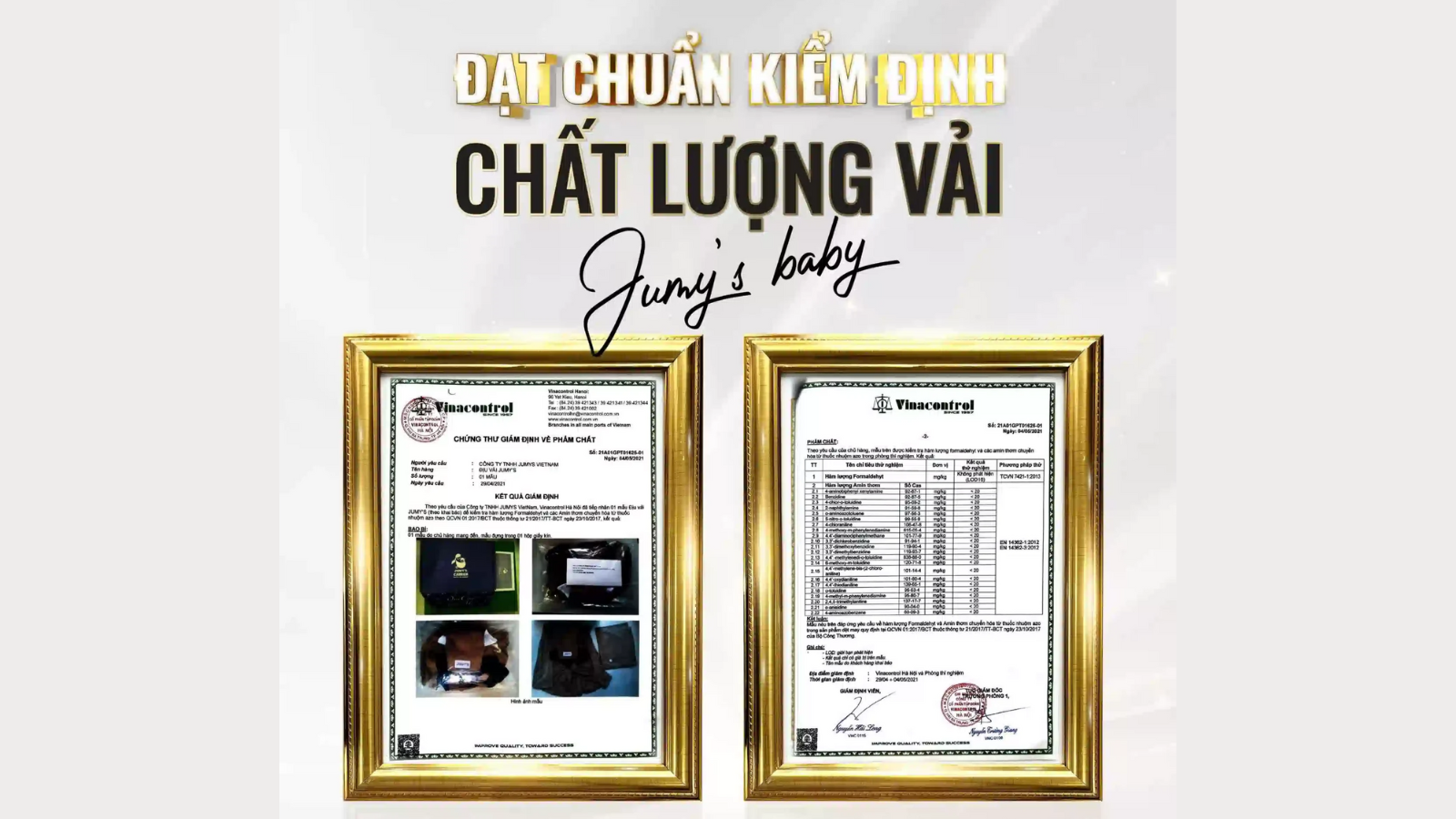Giấy chứng nhận đạt chuẩn chất lượng kiểm định vải