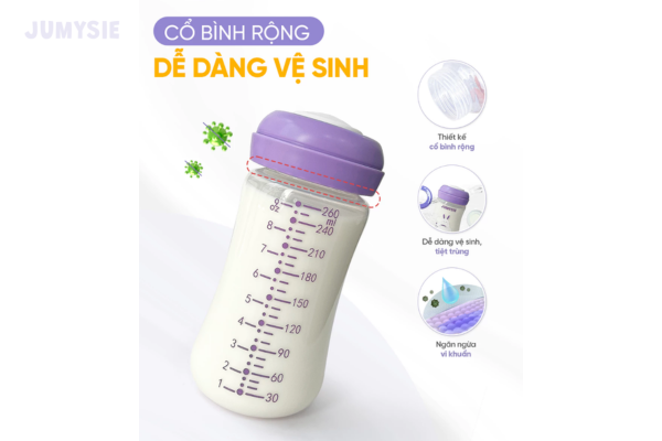 Thiết kế cổ bình rộng giúp dễ dàng vệ sinh