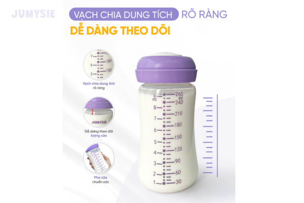 Vạch chia ml giúp mẹ pha sữa chuẩn xác