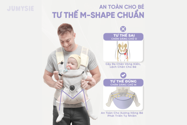Tư thế M-Shape giúp xương bé được phát triển tự nhiên