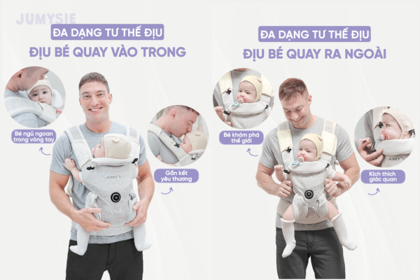 Hai tư thế đều hỗ trợ sự phát triển của bé 
