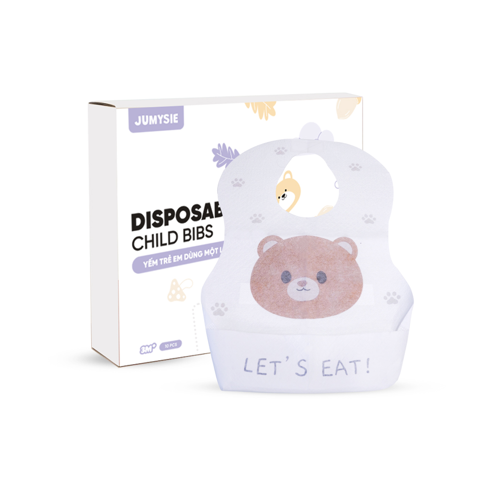 Yếm Ăn Dặm Dùng 1 Lần Jumysie – 10 cái/hộp, chống thấm