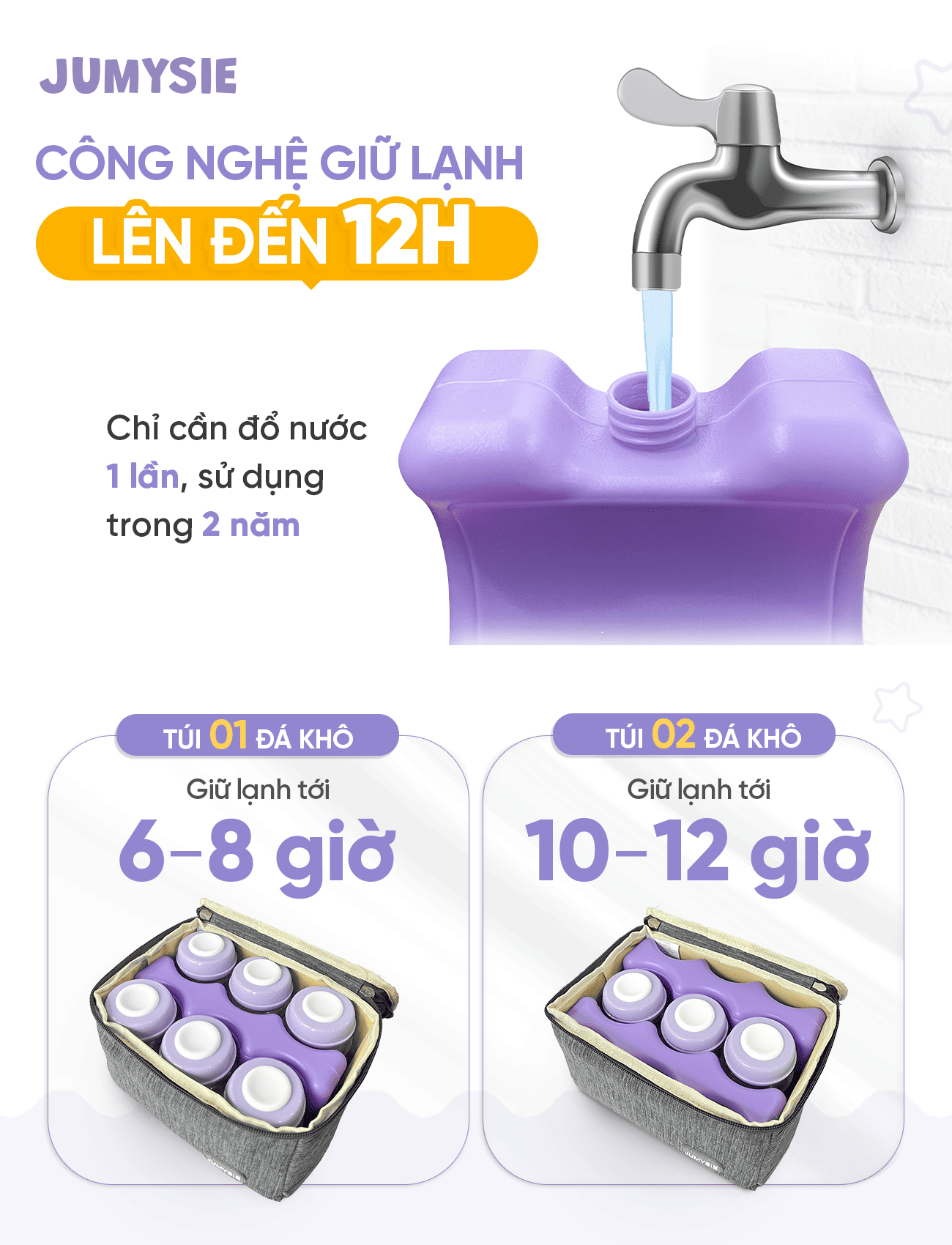 Túi Đá Khô Trữ Sữa Jumysie Cao Cấp