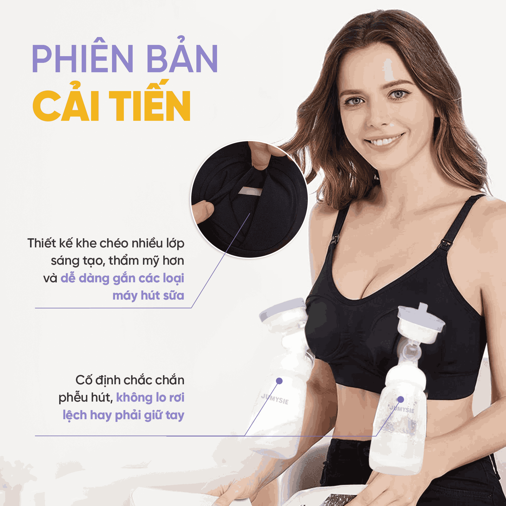 Áo hút sữa rảnh tay Jumysie - Tích hợp 2in1