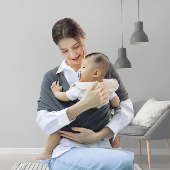 Địu Vải Jumysie - Màu Maroon, Cotton Êm Ái Cho Bé Sơ Sinh Đến 18 Tháng