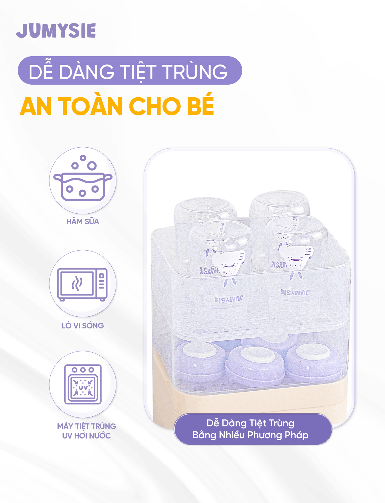 Bình Trữ Sữa 180ml/260ml Jumysie - Cổ Rộng, Chống Sặc, An Toàn